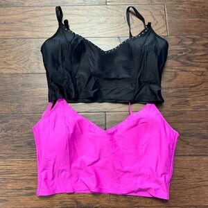 Steve Madden (NWOT) pink & black long line bralette set